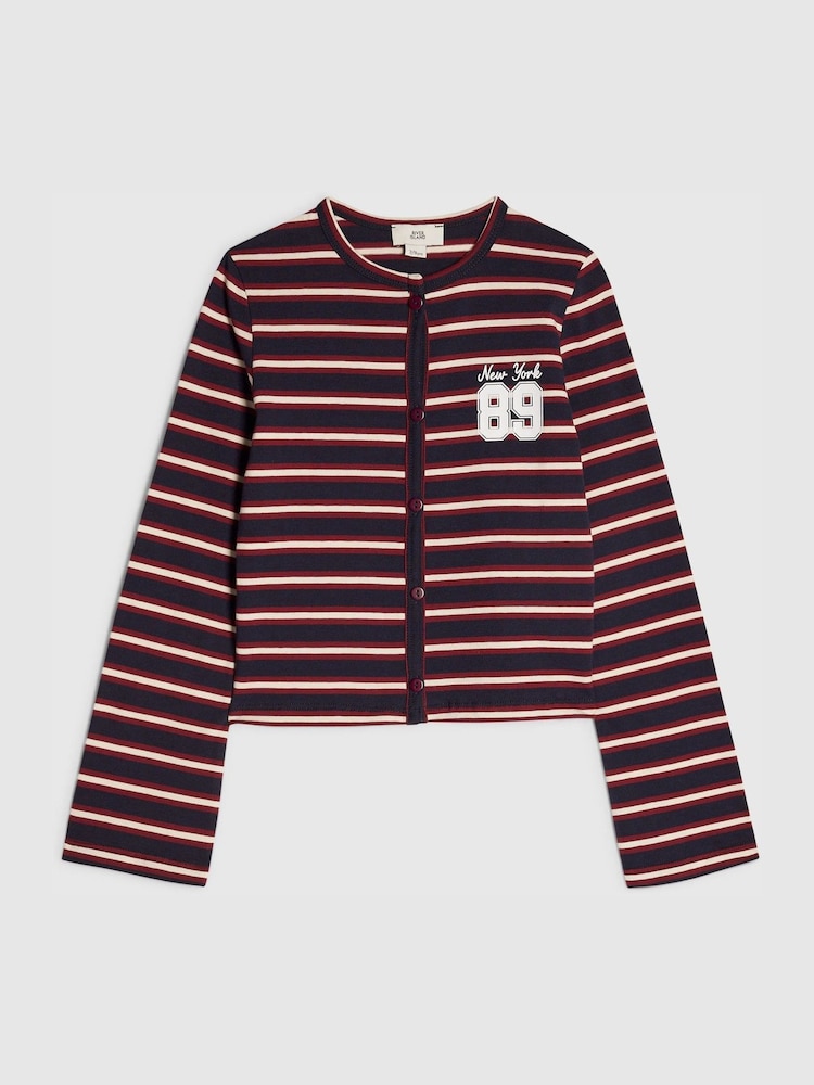 River Island Blue Stripe Cardigan - Image 1 of 4