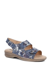 Pavers Easy FIt Blue Divina Extra Wide Fit Fully Adjustable Slingback Sandals - Image 2 of 5