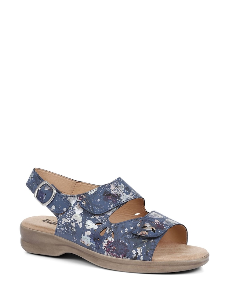 Pavers Easy FIt Blue Divina Extra Wide Fit Fully Adjustable Slingback Sandals - Image 2 of 5