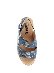 Pavers Easy FIt Blue Divina Extra Wide Fit Fully Adjustable Slingback Sandals - Image 4 of 5
