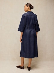 White Stuff Blue Luna Denim Pleat Dress - Image 2 of 5
