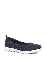 Pavers Blue Wide Fit Pavers Lightweight Slip On Pumps - Image 2 of 5