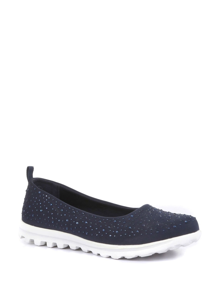 Pavers Blue Wide Fit Pavers Lightweight Slip On Pumps - Image 2 of 5