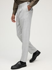 Grey Check Button Side Adjuster Trousers - Image 1 of 9