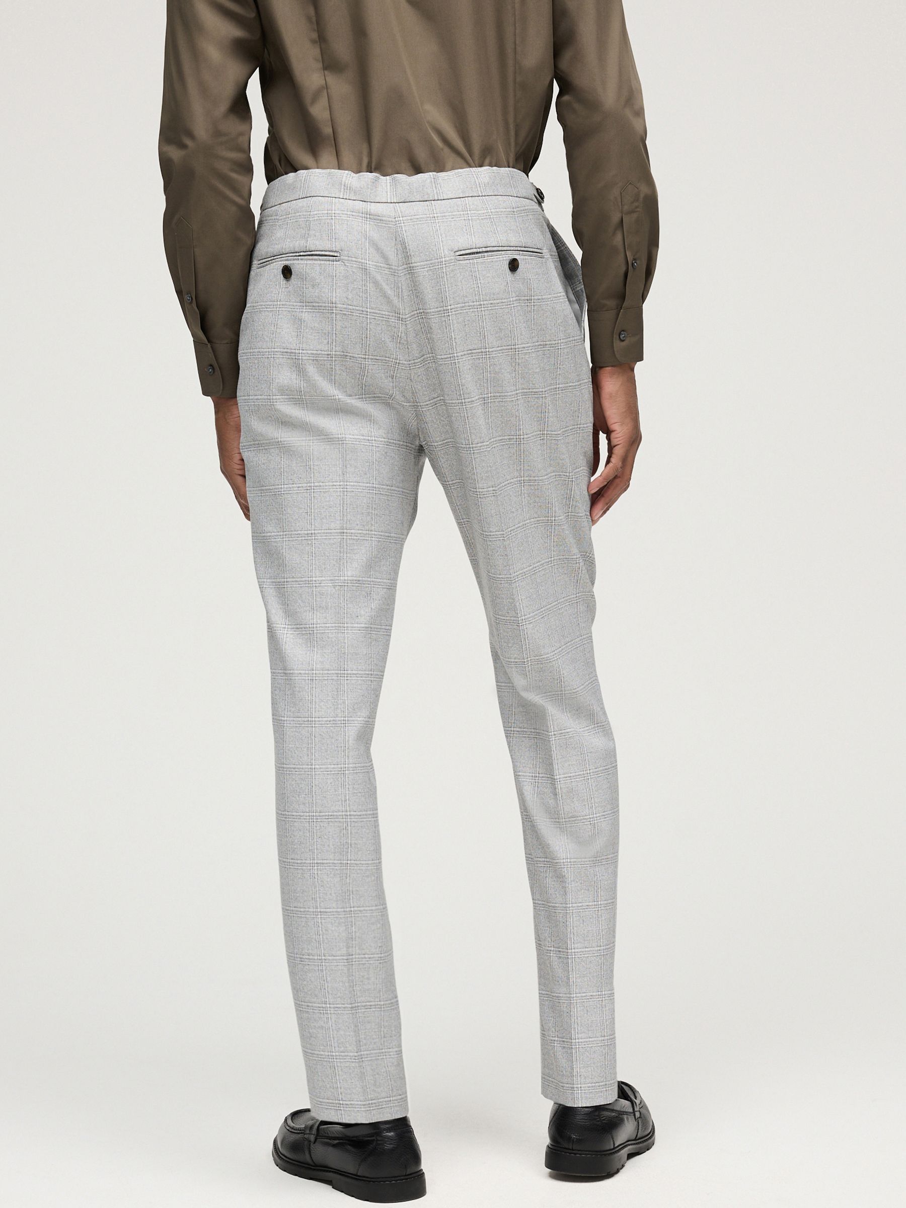 Buy Grey Check Button Side Adjuster Trousers from Next