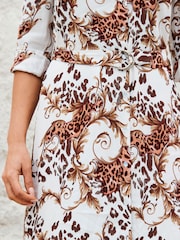Sosandar Cream Utility Pocket Shirt Dress - Image 5 of 5