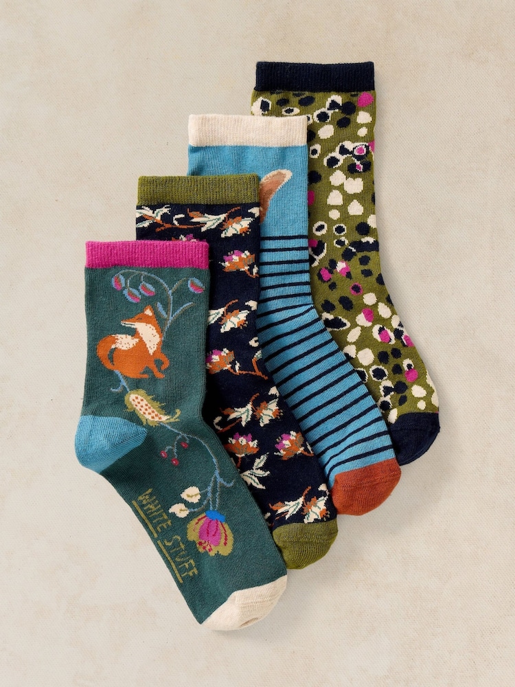 White Stuff Garden Animal Socks 4 Pack - 3의 이미지 1