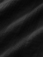 Black Linen Blend V-Neck Summer Mini Dress - Image 6 of 6