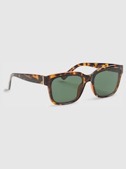 River Island Brown Tortoise Wayfarer Sunglasses - Image 1 of 4