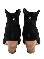 Ravel Black Suede Leather Block Heel Ankle Boots - Image 3 of 4