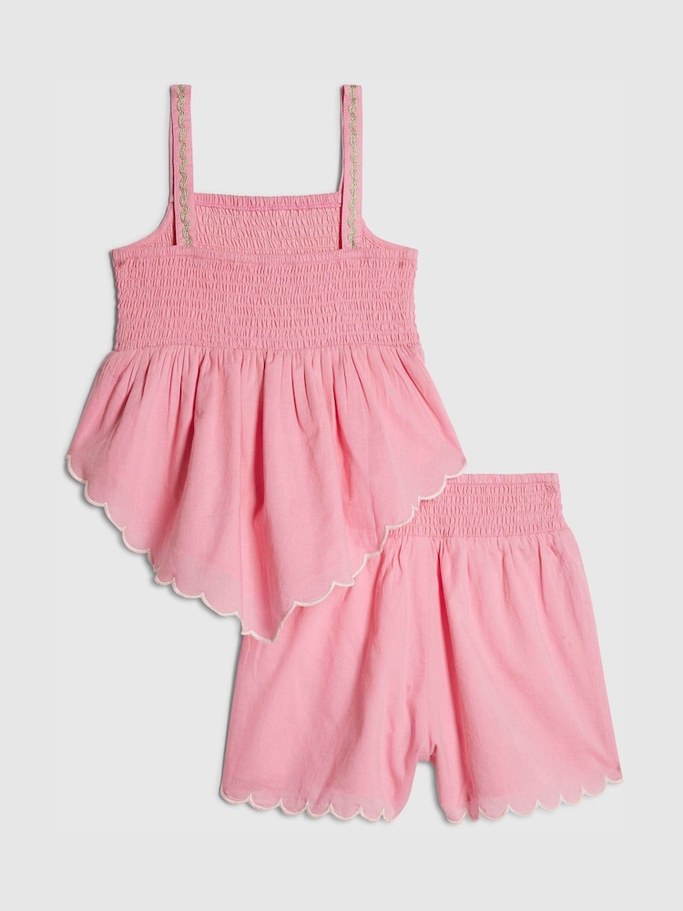 River Island Pink Embelished Hanky Hem Top & Skirt Set - Image 2 of 5 River Island Pink Embelished Hanky Hem Top & Skirt Set - Image 2 of 5