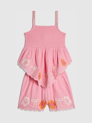 River Island Pink Embelished Hanky Hem Top & Skirt Set - Image 3 of 5