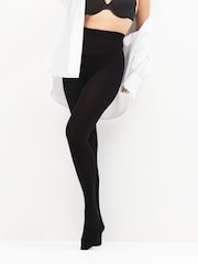 Black Ultimate Comfort Opaque 100D Tights Two Pack - Image 1 of 4