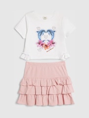 River Island White Dolphin Top & Rara Skirt Set - Image 1 of 4