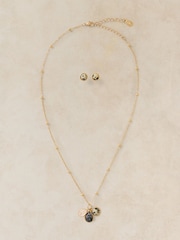 White Stuff Gold Tone Semi Precious Charm Necklace and Earrings Set - Image 1 of 3