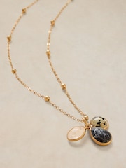 White Stuff Gold Tone Semi Precious Charm Necklace and Earrings Set - Image 3 of 3