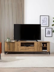 Dark Bronx Up to 90 inch Oak Effect Slim TV Unit - Image 1 of 12