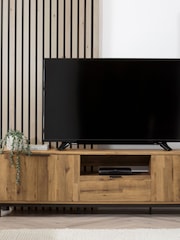 Dark Bronx Up to 90 inch Oak Effect Slim TV Unit - Image 5 of 12