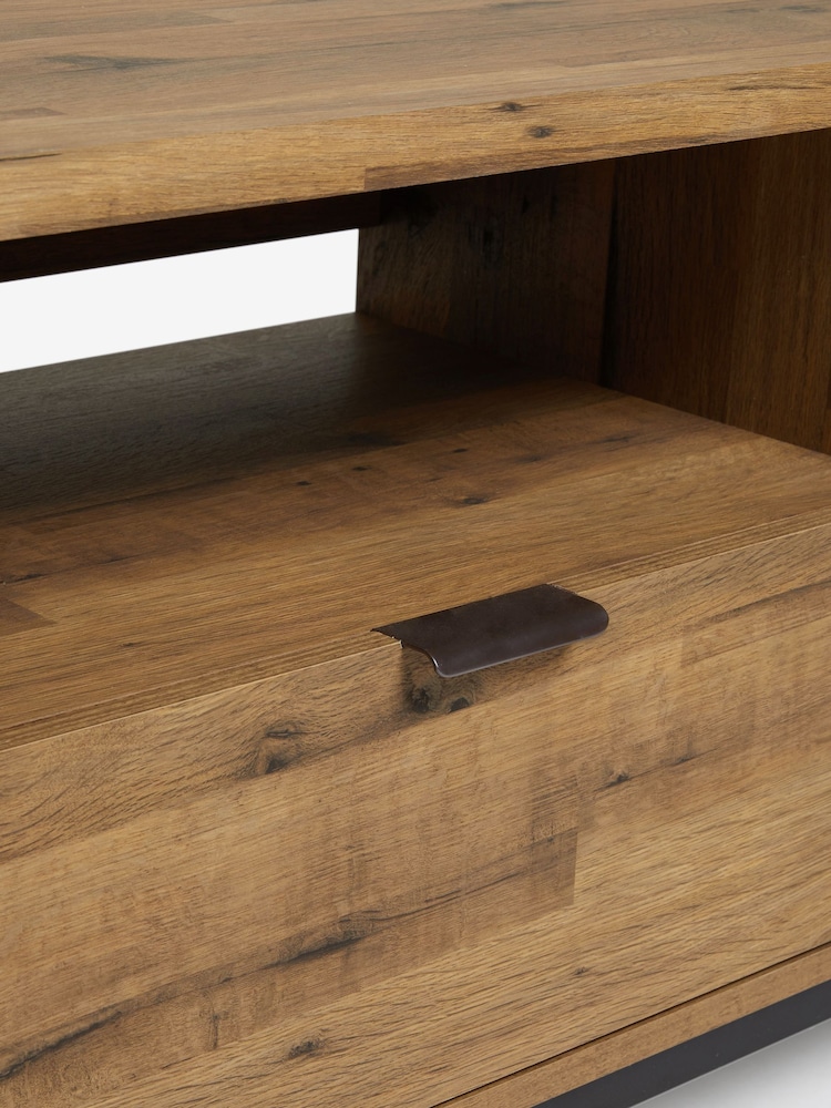 Dark Bronx Up to 90 inch Oak Effect Slim TV Unit - Image 5 of 5
