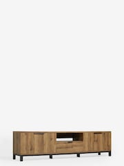 Dark Bronx Up to 90 inch Oak Effect Slim TV Unit - Image 8 of 12