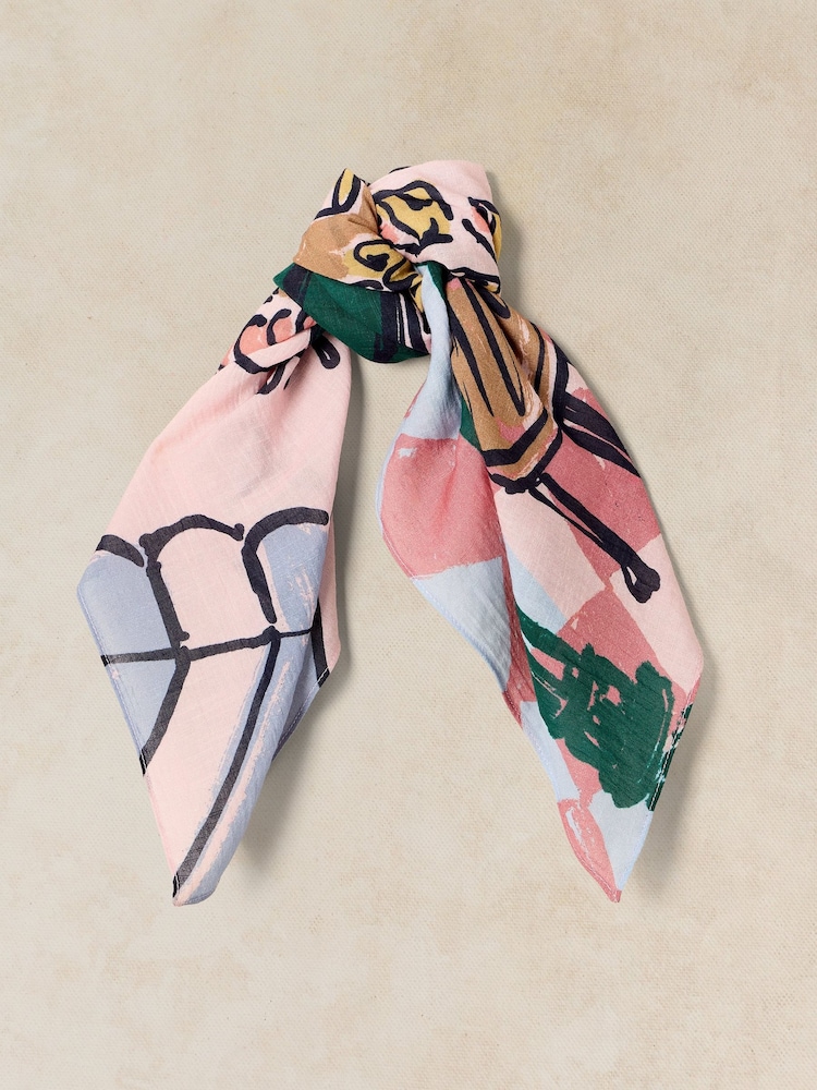 White Stuff Blue Emily Square Printed Scarf - Image 1 of 3 White Stuff Blue Emily Square Printed Scarf - Image 1 of 3