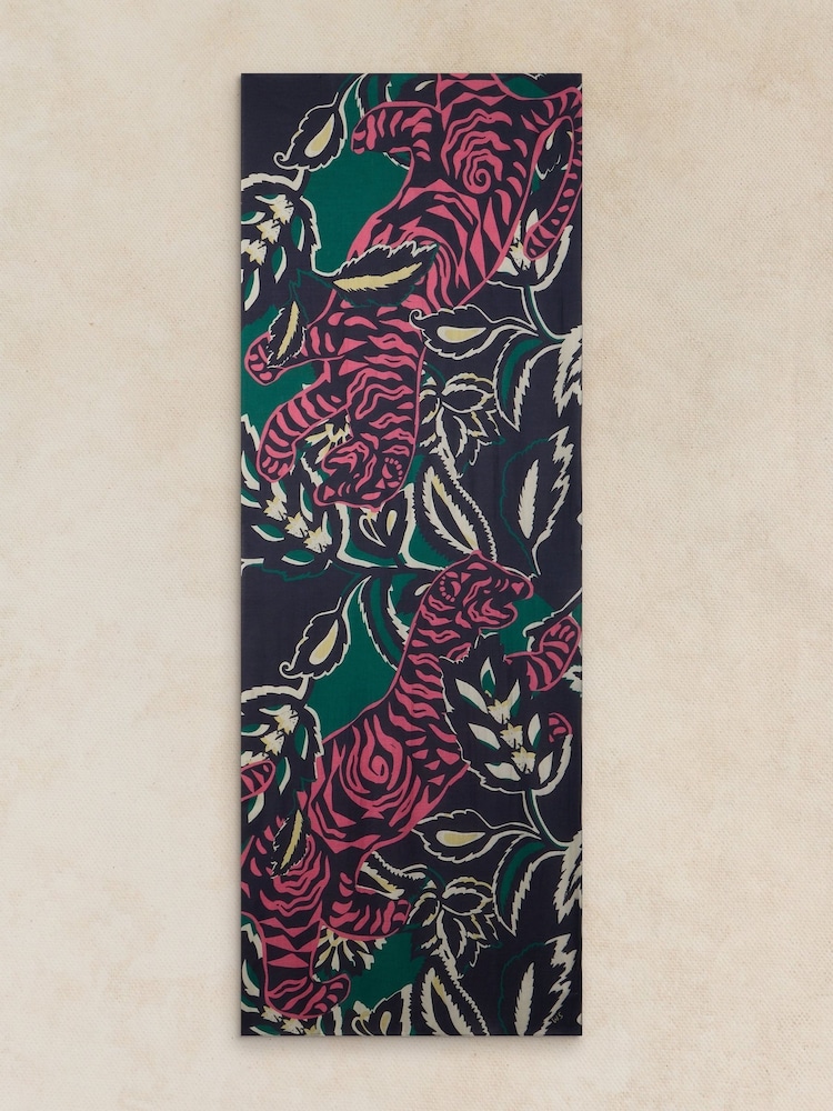 White Stuff Pink Mia Midweight Printed Scarf - Image 2 of 3