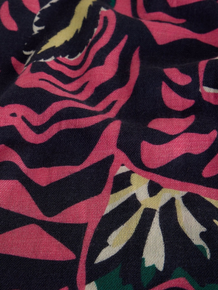 White Stuff Pink Mia Midweight Printed Scarf - Image 3 of 3