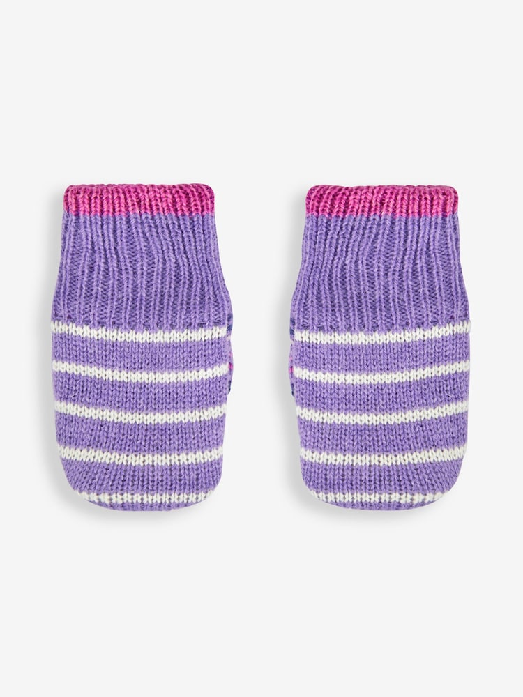 JoJo Maman Bébé Lilac Purple Guinea Pig Fair Isle Pattern Mittens - Image 3 of 3