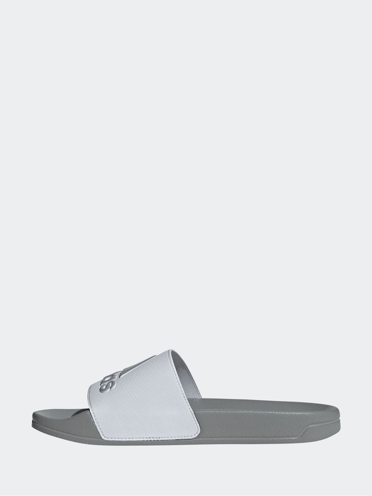 adidas Grey Sportswear Adilette Shower Slides - Image 2 of 8
