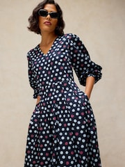 White Stuff Blue Sierra Pleat Dress - Image 3 of 6