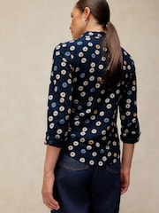 White Stuff Navy Annie Cotton Jersey Shirt - Image 2 of 5
