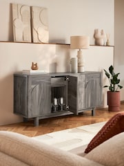 Dark Arches Mango Wood Effect Large Sideboard - Image 3 of 12