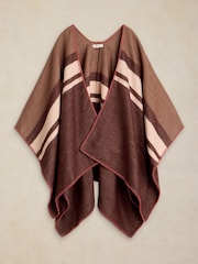 White Stuff Brown Stripe Detail Poncho - Image 4 of 5
