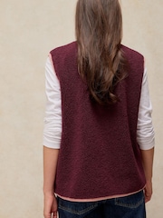 White Stuff Purple Borg Tie Front Gilet - Image 2 of 5