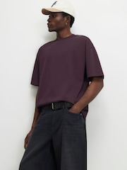 River Island Purple Oversized Essential Boxy T- Shirt - Image 1 of 4