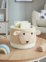 Cream Fluffy Sheep Storage Basket - Image 1 of 4