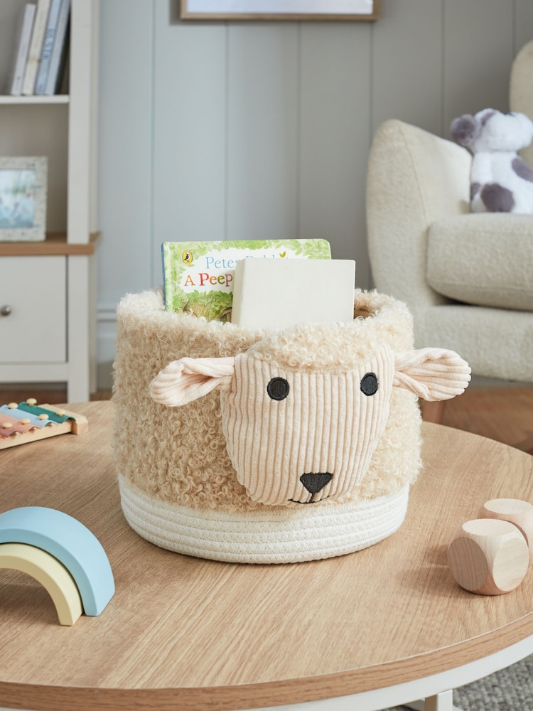Cream Fluffy Sheep Storage Basket - Image 1 of 4