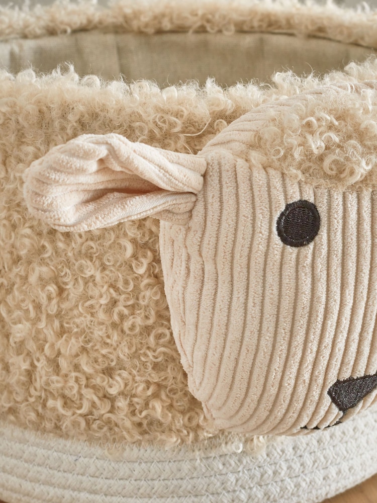 Cream Fluffy Sheep Storage Basket - Image 4 of 4