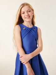 Baker by Ted Baker Coral Pink Chiffon Scuba Dress - Image 2 of 13