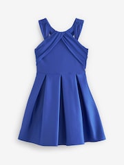 Baker by Ted Baker Coral Pink Chiffon Scuba Dress - Image 9 of 13