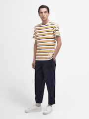 Barbour® Navy Tapered Fit Grindle Twill Utility Trousers - Image 1 of 8