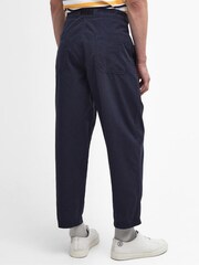 Barbour® Navy Tapered Fit Grindle Twill Utility Trousers - Image 4 of 8
