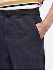 Barbour® Navy Tapered Fit Grindle Twill Utility Trousers - Image 6 of 8