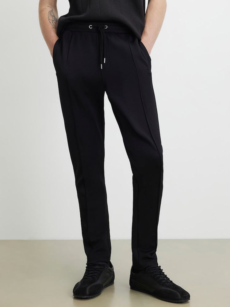 River Island Black Muscle Fit Textured Joggers - Image 1 of 4