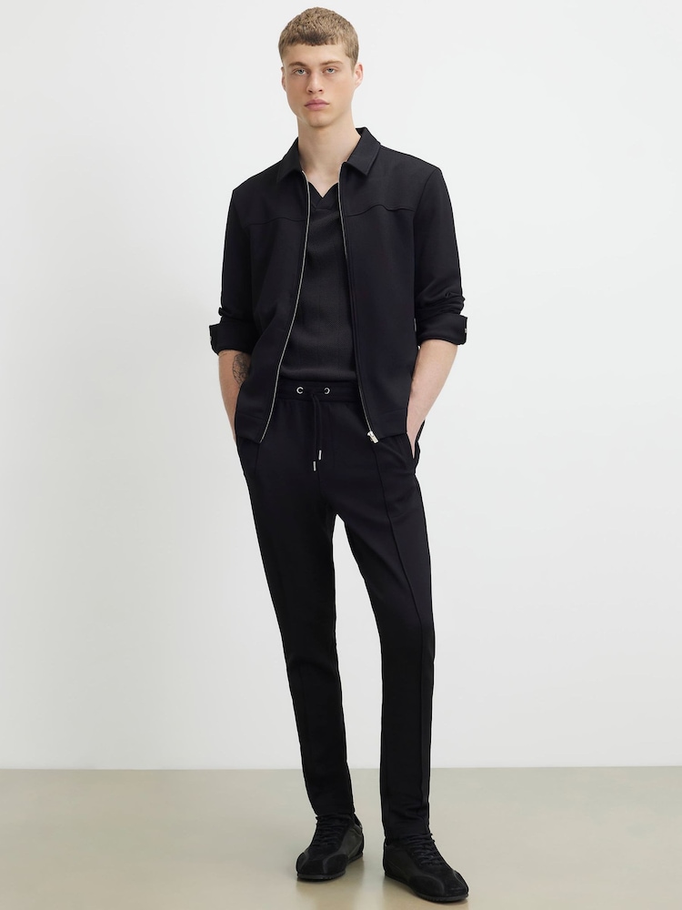 River Island Black Muscle Fit Textured Joggers - Image 2 of 4
