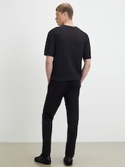 River Island Black Muscle Fit Textured Joggers - Image 3 of 4