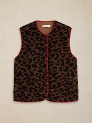 White Stuff Natural Borg Leopard Gilet - Image 4 of 5