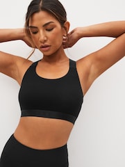 Black Active Sports Low Impact Ultimate Comfort Crop Top - Image 1 of 7