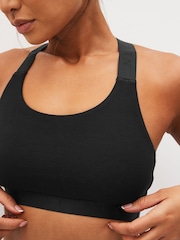 Black Active Sports Low Impact Ultimate Comfort Crop Top - Image 3 of 7
