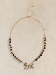 White Stuff Gold Tone Semi-Precious Tiggy Necklace - Image 1 of 2